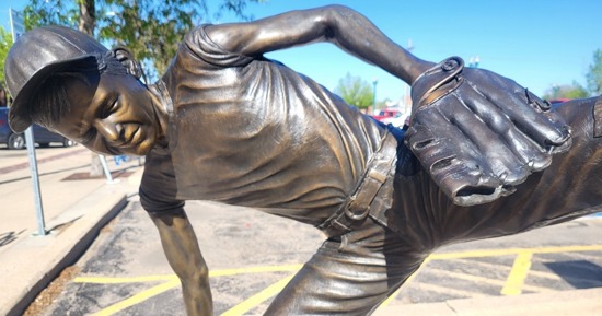 School’s Out is one of thirteen sculptures currently on exhibit as part of Sculpture Walk Railside. Photo courtesy of the Railside Business Improvement District