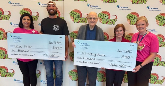  (left to right): Melissa Griffith, CHI Health St. Francis Foundation Director, Nick Faller, Gil Kuntz, Mary Kuntz and Morgan Rader, Foundation Coordinator at last year’s Ticket to Win fundraiser.     Nick Faller of Hampton, NE was the big winner of CHI Health St. Francis Foundation’s annual Ticket to Win raffle drawing on June 5, 2025. Faller’s ticket was drawn for the $10,000 grand prize during the annual free social event held at the hospital. The hospital’s premiere fundraiser also awarded a $5,000 prize to Gil and Mary Kuntz from Grand Island.
